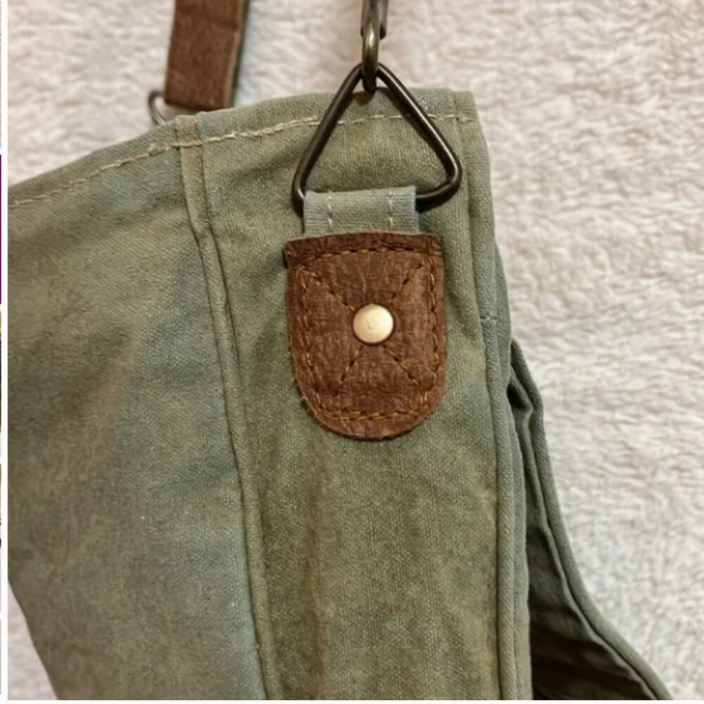 Vintage “Par Avion – Air Mail” Canvas and Leather Messenger Bag - Picture 10 of 16